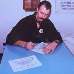 Photo of David Lavery, 30 years ago signing the first contract.