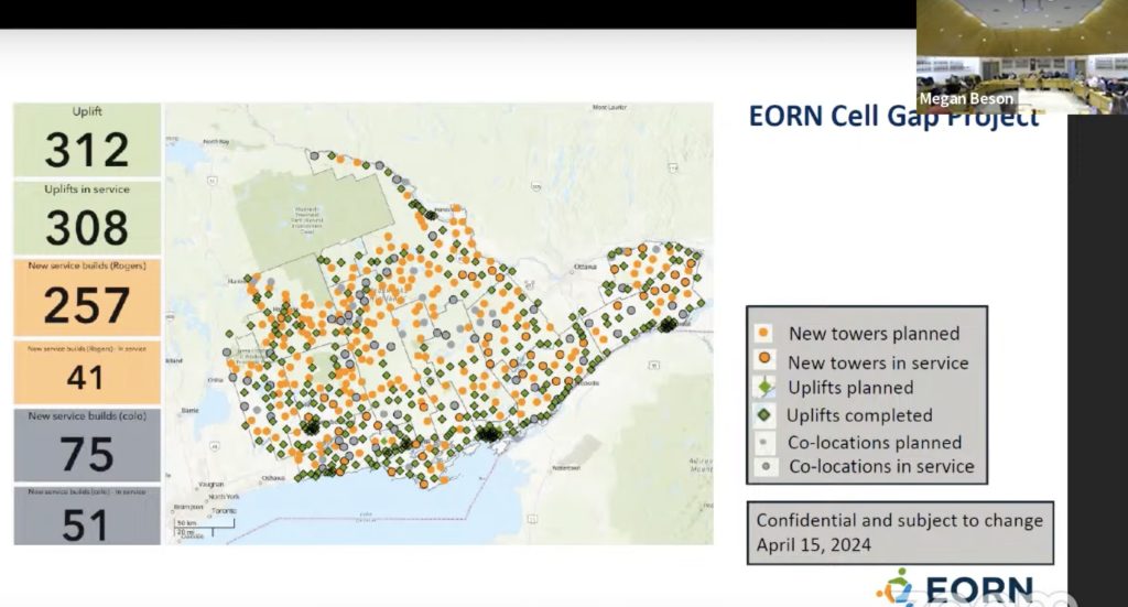 EORN shared an update on their cell gap project for Lanark County