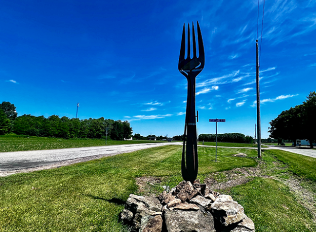 The Fork in the Road art installation, Elizabethtown-Kitley Township.