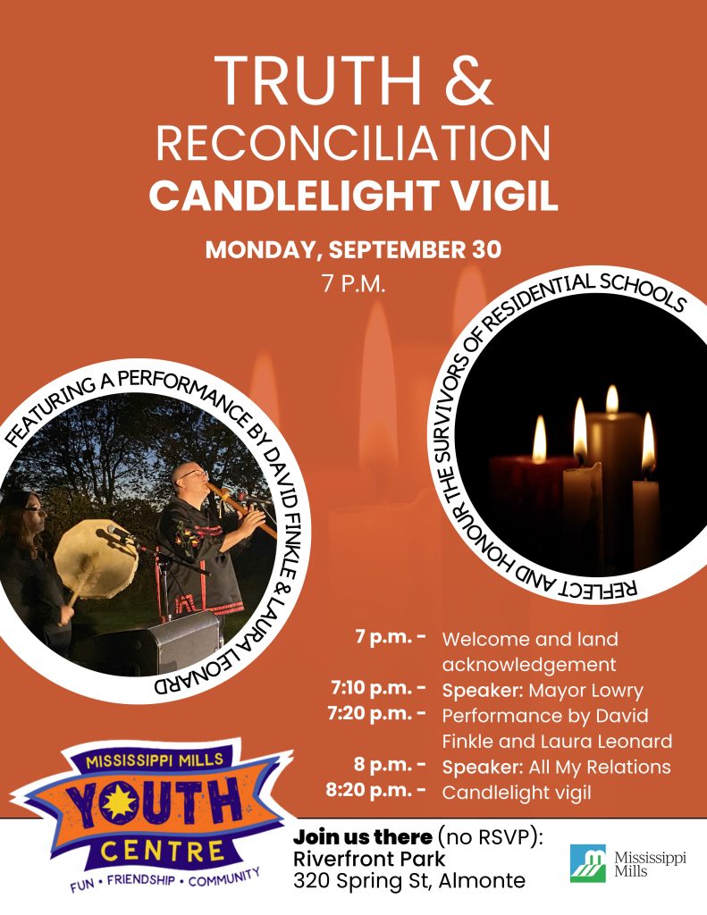 Truth & Reconciliation candlelight vigil. Monday, Sept. 30 at 7pm.